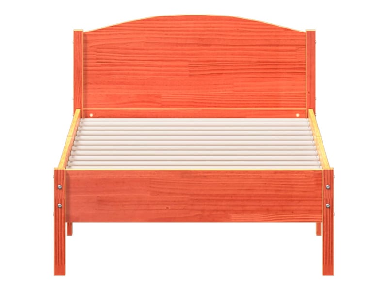  Lit simple- lit adulte -  cadre de lit sans matelas  marron 90x190 cm bois pin massif  - Conforama C