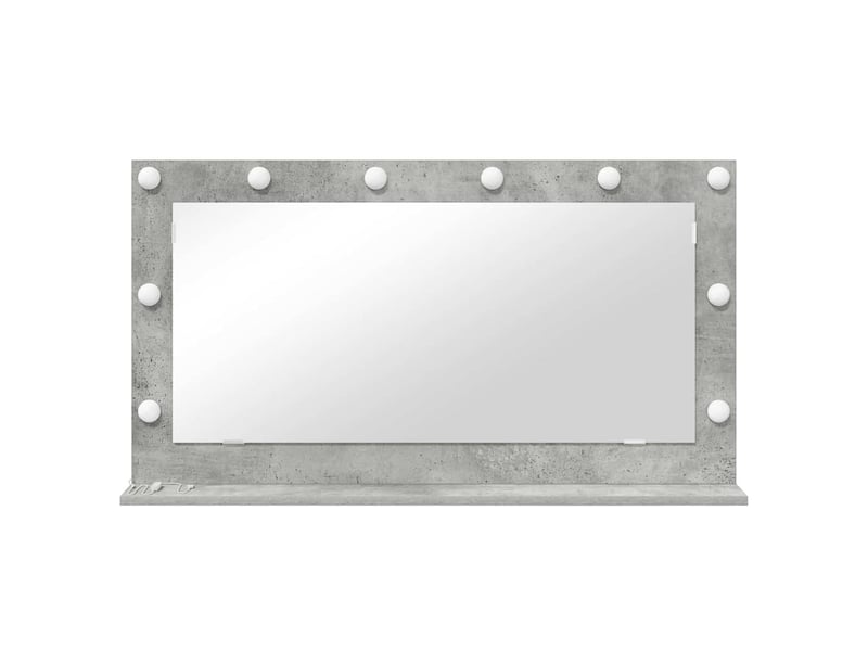  Miroir de vanité, miroir de coiffeuse gris béton 100 x 55 x 18 cm rectangulaire cf62774  - Conforama D