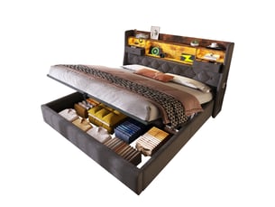 Lit coffre 140x200 cm <strong>HAUSS SPOLE</strong>  <strong></strong> coloris gris