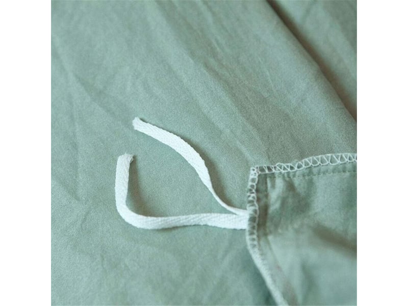  Housse de couette unie avec nœud, ultra douce et naturelle, fermeture éclair dissimulée résistante (vert, king size)  - Conforama C