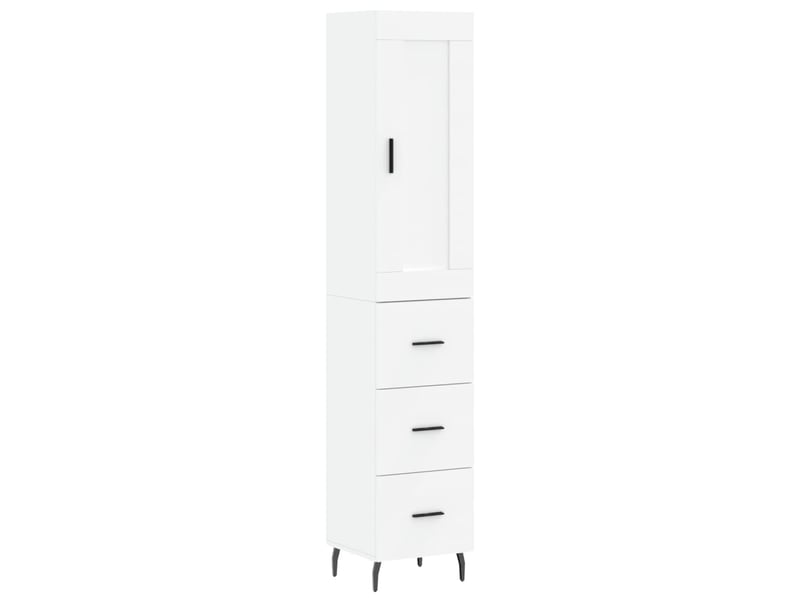  Buffet haut - bahut - meuble de rangement blanc 34,5x34x180 cm bois d'ingénierie  - Conforama A