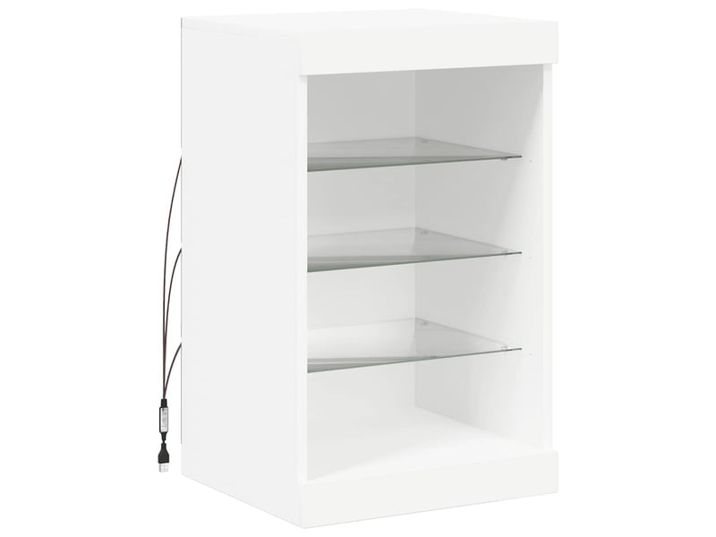  Buffet - bahut - meuble de rangement avec lumières led blanc 41x37x67 cm  - Conforama C