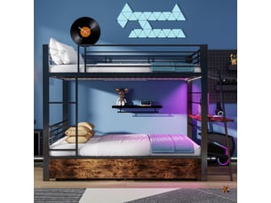 Lit superposé 140x200 cm <strong></strong> <strong></strong> coloris noir