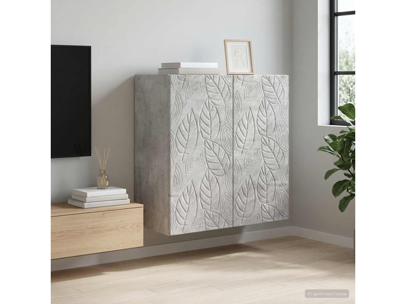  Armoire murale salon, meuble de rangement 59x31x60 cm bois d'ingénierie gris béton shl194  - Conforama B
