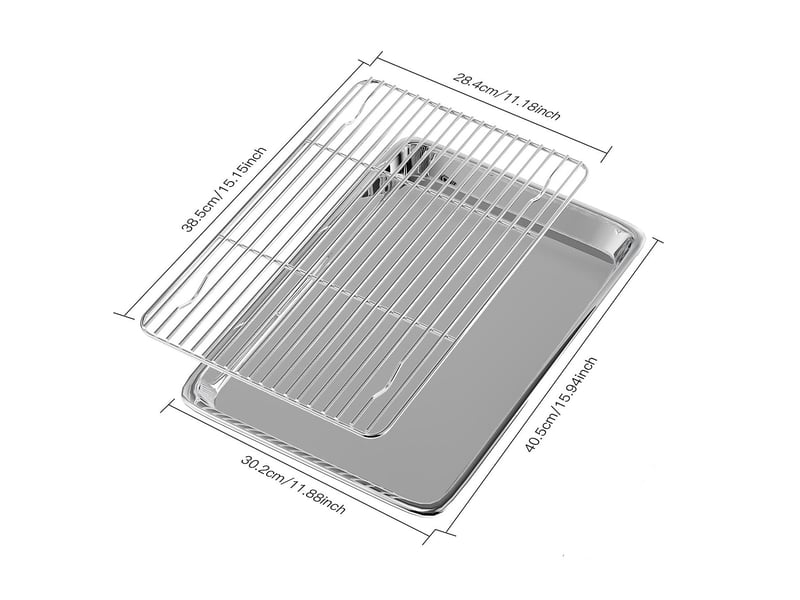 Plaque à pâtisserie avec grille en acier inoxydable 40x30x2.5cm - Conforama B
