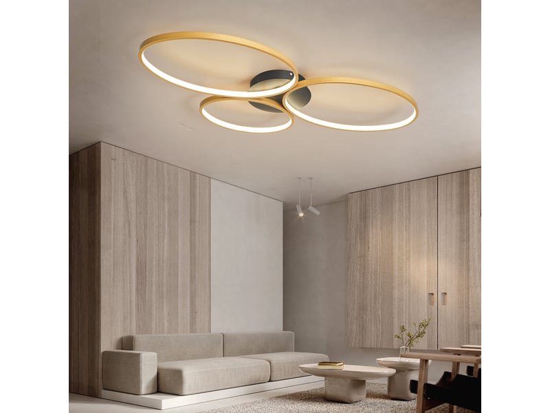 Plafonnier led dimmable pour salon avec télécommande – moderne et rond, 3 couleurs  - Conforama D