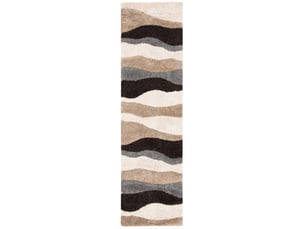 Tapis en polypropylène blancgris, 69 x 244 cm