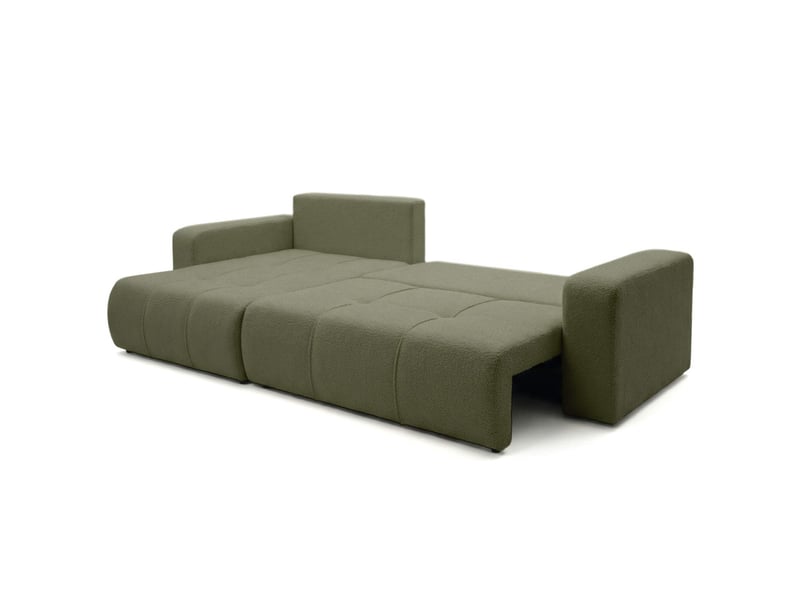  Canapé d'angle bardot max réversible convertible 5 places en tissu bouclette - vert kaki BARDOT - Conforama B