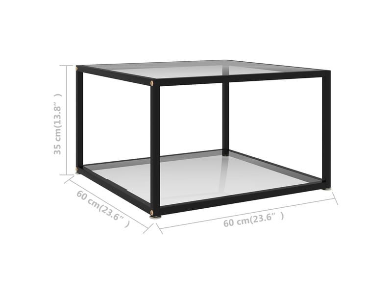  Table basse | table de salon transparent 60x60x35 cm verre trempé  - Conforama E