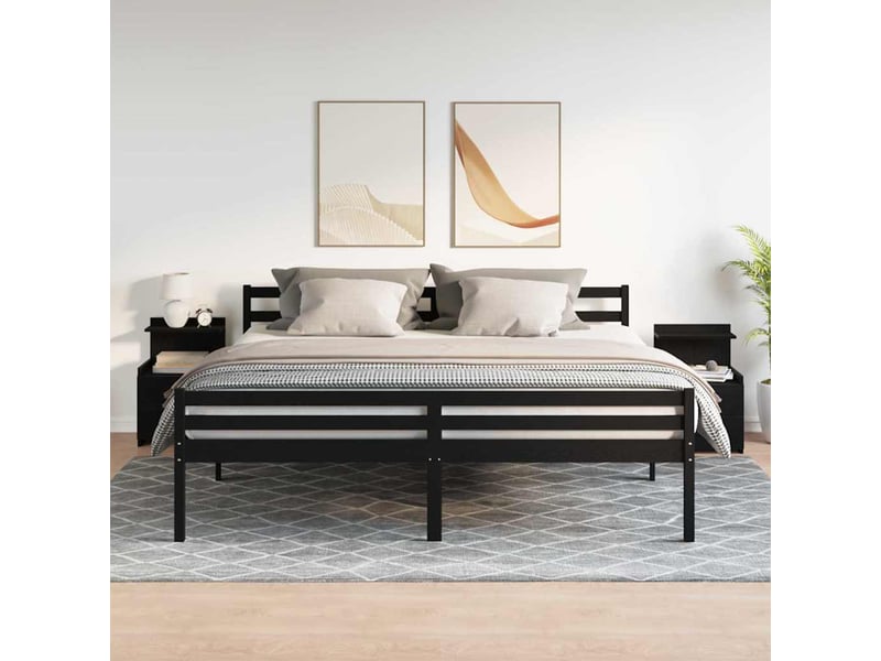  Tables de chevet 2 pièces avec 2 tiroirs noir 40 x 36,5 x 62 cm  - Conforama C