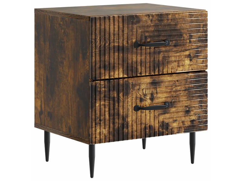  Table de chevet - cabinet de chevet - table de nuit 2 pièces chêne fumé 43 x 34,5 x 47,5 cm  - Conforama D