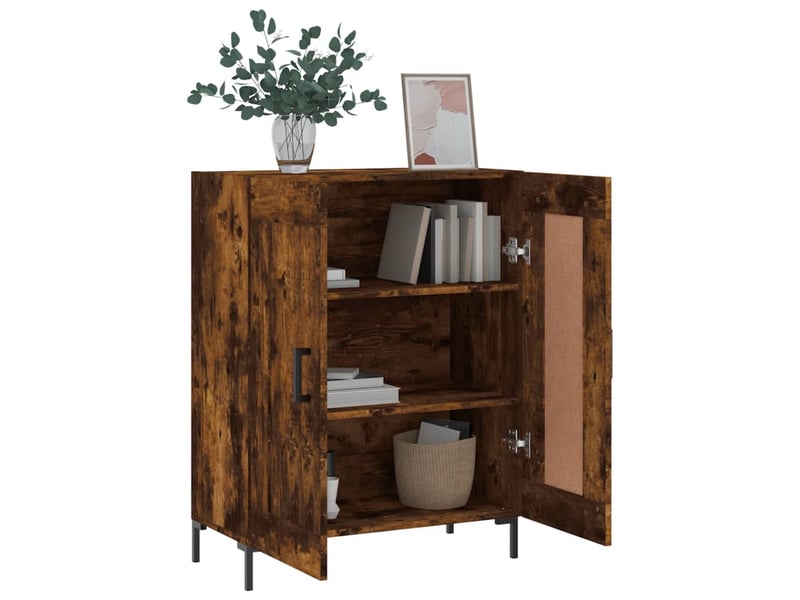  Buffet - bahut - meuble de rangement chêne fumé 69,5x34x90 cm bois d'ingénierie  - Conforama D