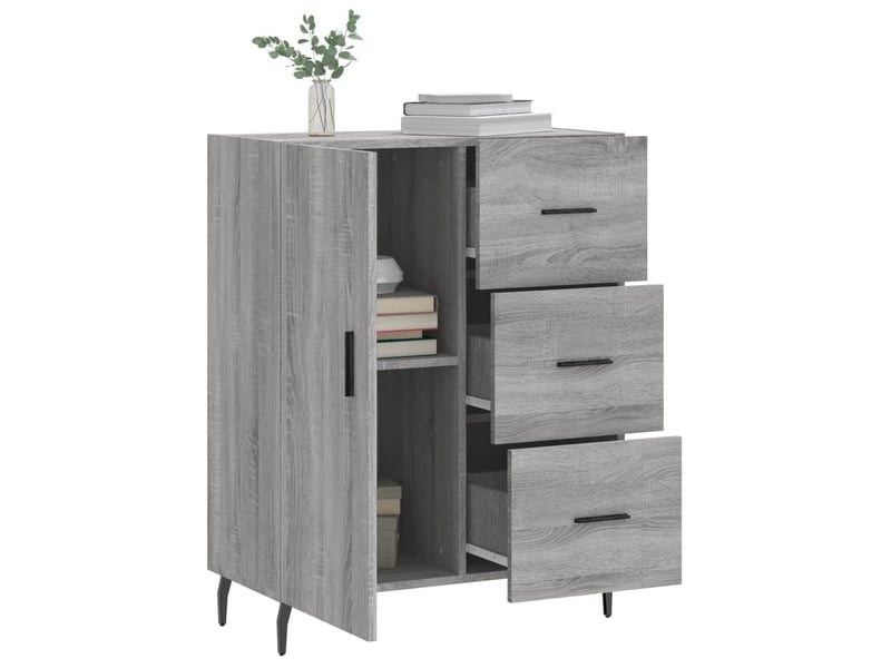  Buffet - bahut - meuble de rangement sonoma gris 69,5x34x90 cm bois d'ingénierie  - Conforama D