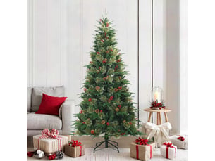 Sapin de noël artificiel, arbre de noël à branches articulées vert 210 cm shl3794