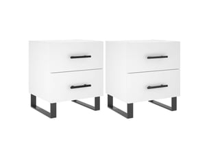 Tables de chevet 2 pièces blanc 40x35x47,5 cm bois d’ingénierie
