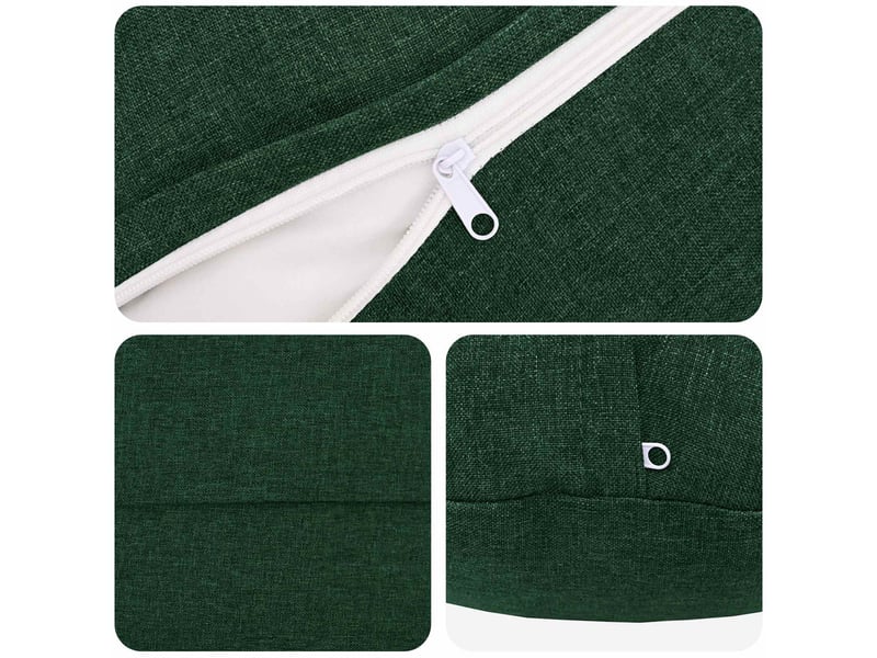  Lot de 2 coussins avec oreiller, coussins décoratifs heerlen vert foncé tissu cf50353  - Conforama D
