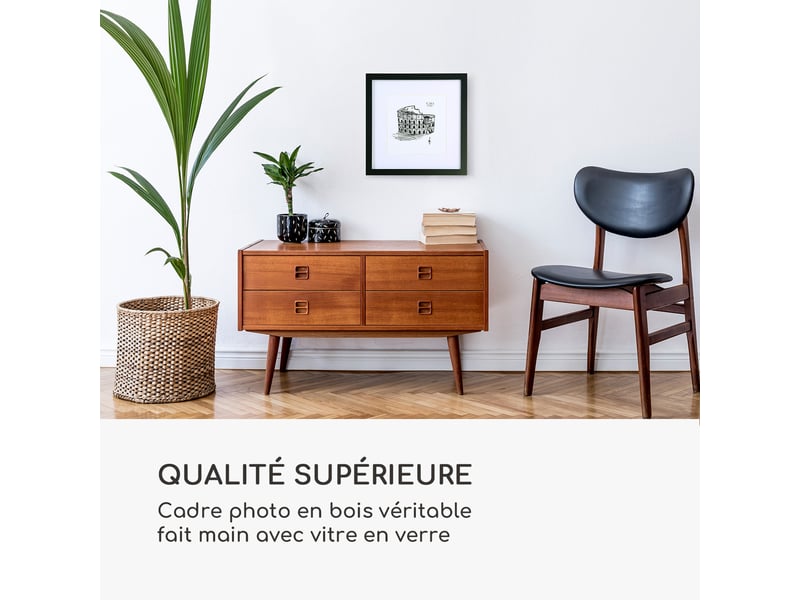 Cadre photo - blumfeldt casa chic cannon - carré 30 x 30 cm - bois - noir  - Conforama C