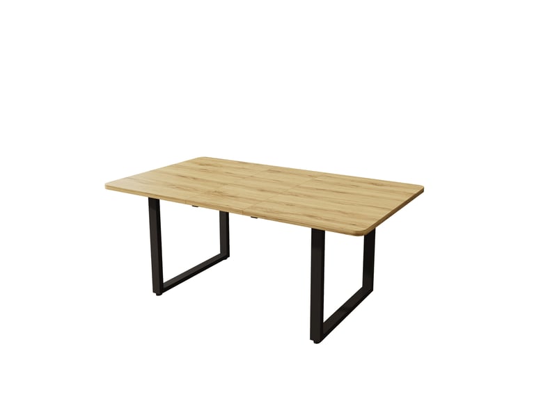  Table à manger extensible 140-220x80 cm mdf coloris naturel, pieds en métal  - Conforama R