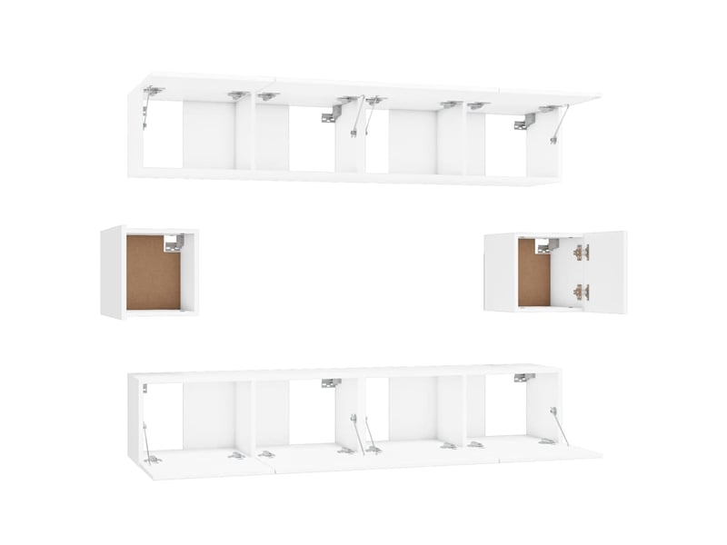  Ensemble de meubles tv - banc tv - meuble de rangement 6 pcs blanc bois d'ingénierie  - Conforama E