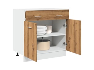 Armoire de cuisine, armoire à tiroirs chêne artisanal 80x46x81,5cm bois d'ingénierie