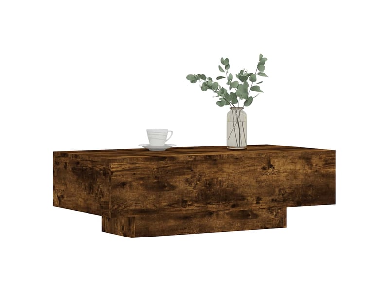  Table basse rectangulaire | table de salon chêne fumé 100x49,5x31 cm bois d'ingénierie  - Conforama C