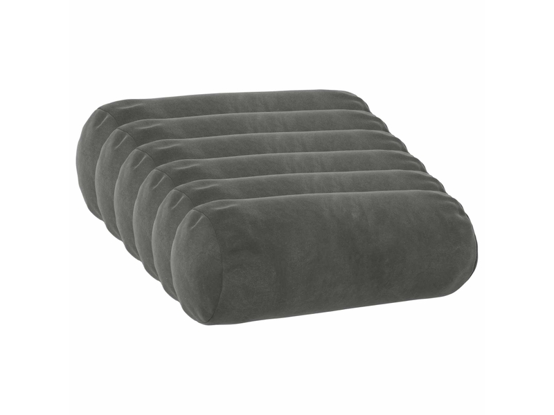 Lot de 6 coussins avec oreiller, coussins décoratifs heerlen gris foncé velours cf50849 - Conforama A