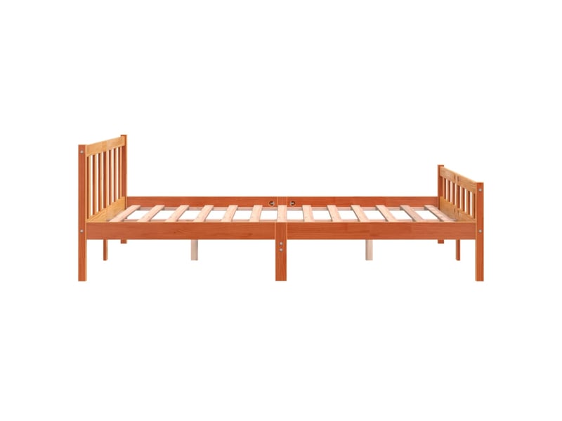  Lit double- lit adulte -  cadre de lit sans matelas  marron 150x200cm bois pin massif  - Conforama D