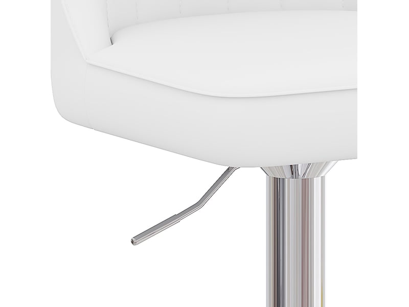  Tabourets de bar 95,5-117,5 cm lot de 2, chaise bar, pivotants 360°, assise pu, métal robuste, cuisine moderne, blanc  - Conforama E