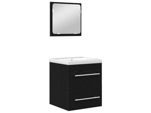 Ensemble de mobilier de salle de bain 2 pièces chêne noir cf64216