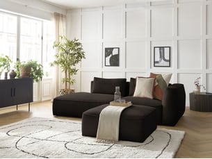 Canapé droit fixe BOBOCHIC LEOPOLD 4 places Velours marron