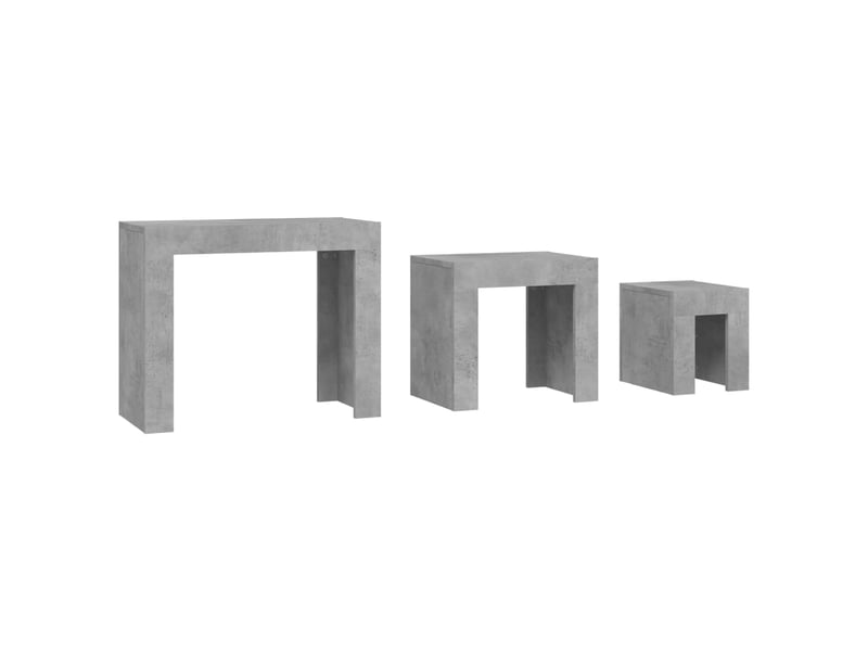  Tables basses gigognes 3 pcs | table de salon gris béton bois d'ingénierie  - Conforama C