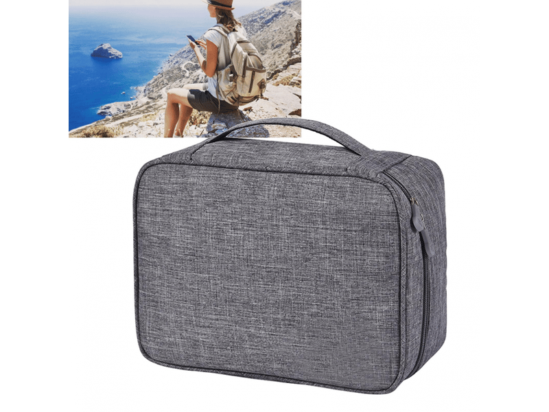  Boîte de rangement pour câbles, batterie externe, disque u, sac numérique multifonction, doré  - Conforama B