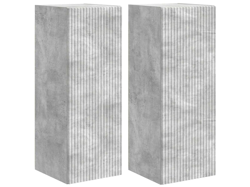 Meuble tv - banc tv - meuble de rangement mural 2 pcs béton bois d'ingénierie  - Conforama A
