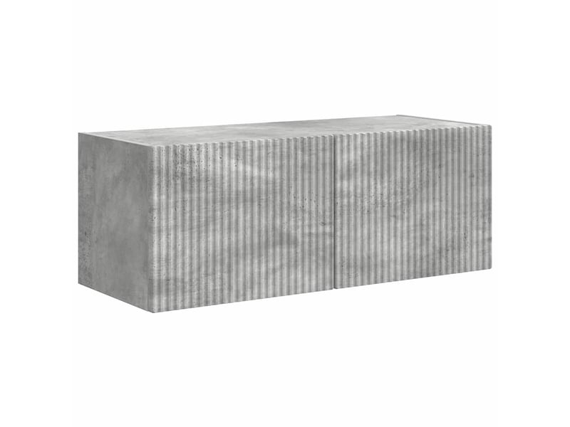  Meuble tv - banc tv - meuble de rangement mural 2 pcs béton bois d'ingénierie  - Conforama E