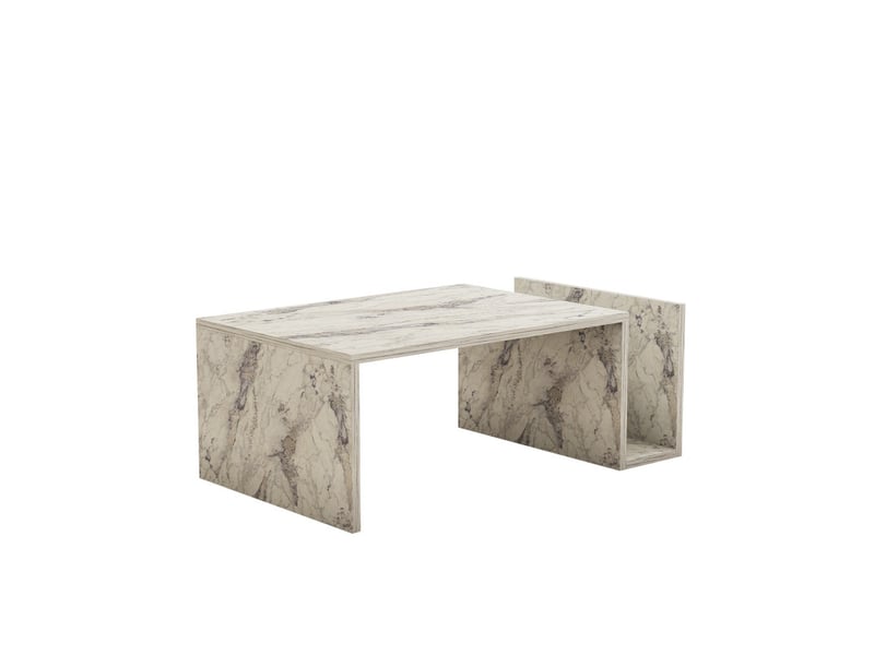  Table basse mdf effet marbre freesia - l86,8 x h32,4 x p50 cm - design moderne  - Conforama A