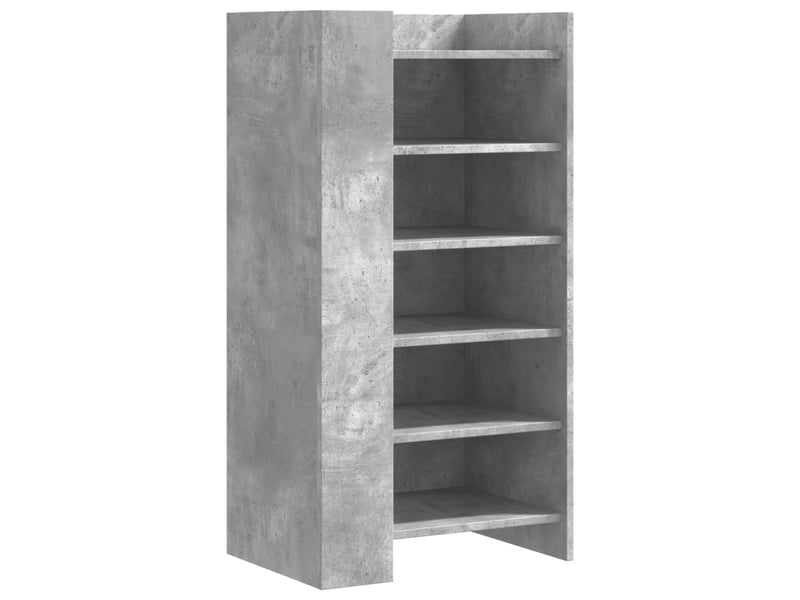  Meuble à chaussure, armoire à chaussures gris béton 52x37,5x100cm bois d'ingénierie  - Conforama A
