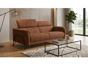 Canapé 3 places roden, tissu velours marron