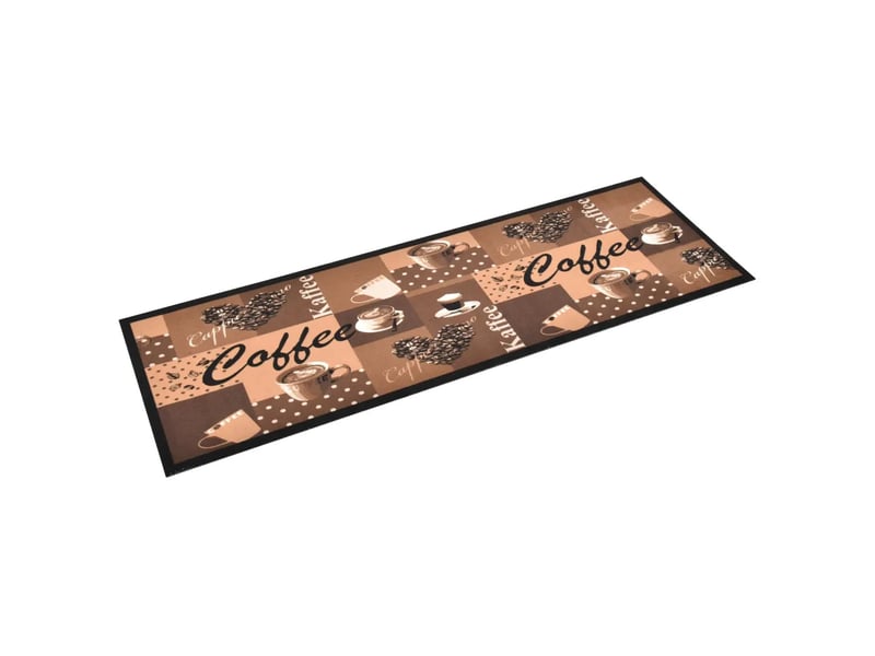  Tapis rectangulaire lavable intérieur extérieur 180 x 60 cm doux antidérapant moderne en polyamide marron café 02_0046532  - Conforama B
