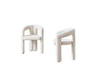 Lot de 2 chaises de salle à manger avec accoudoirs, dossier ergonomique enveloppant, assise rembourrée en chenille, charge 150 kg, beige