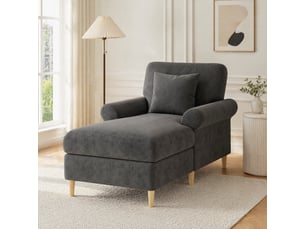Fauteuil relax 133x87x90 cm, avec fonction allongée, coussin lombaire, canapé simple, pour salon, bureau, velours gris
