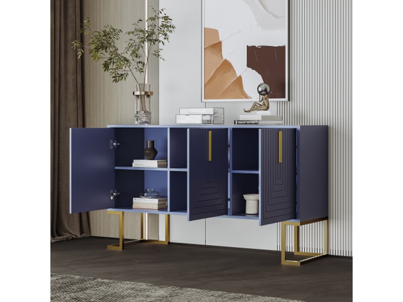  Buffet 3 porte(s) 0 tiroir(s) - 138 cm bleu mdf buffet bleu - Conforama E
