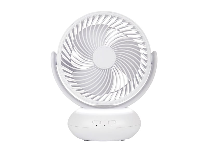  Ventilateur de table rechargeable fabrilamp bengali 5 w 3 vitesses blanc 241971001 - Conforama C