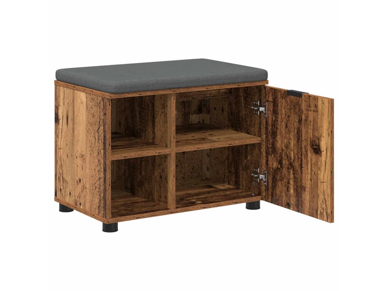  Banc d'entrée, banc interieur avec coussin bois ancien 60x38x46 cm shl16506  - Conforama E