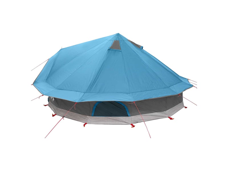 Tente tipi, tente de camping 18 personne bleu polyester et acier - Conforama E