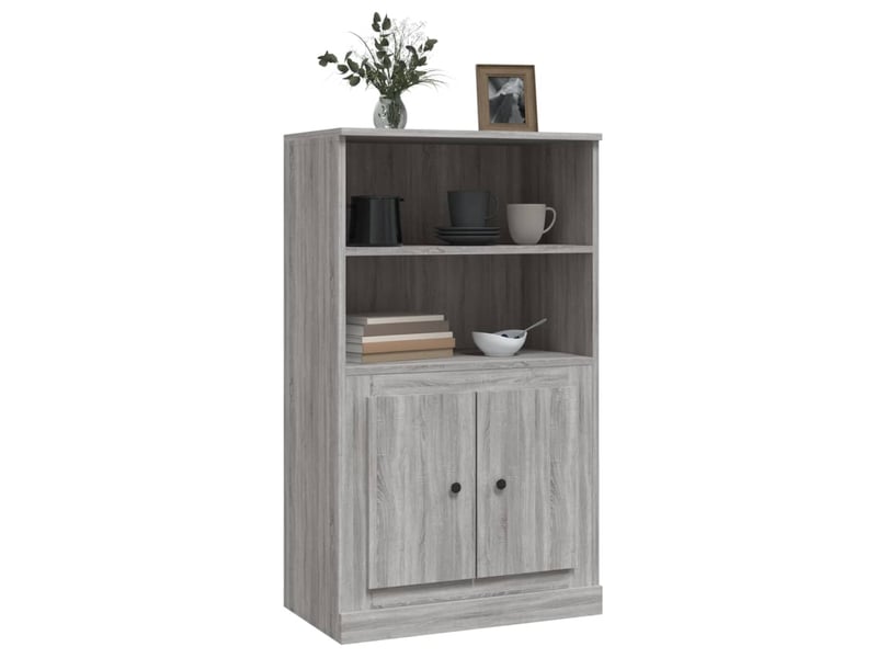  Buffet haut - bahut - meuble de rangement sonoma gris 60x35,5x103,5 cm bois d'ingénierie  - Conforama D