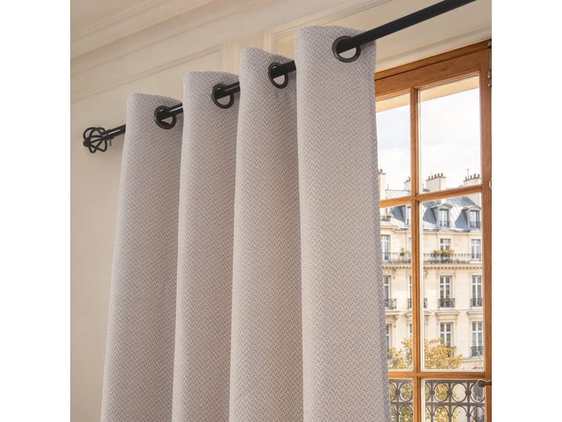 Lot de 2 rideaux à œillets 140 x 240 cm victoria fils teints jacquard - Conforama C