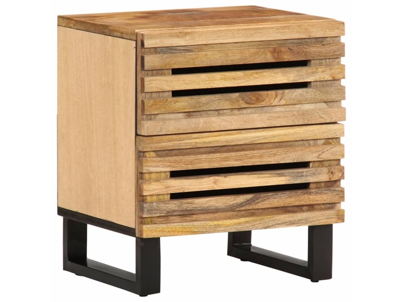  Lot de 2 tables de chevet - cabinet de chevet - table de nuit 40x34x46 cm bois massif de manguier brut  - Conforama A