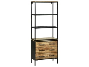 Buffet - haut armoire marron 70 x 35 x 180 cm bois de mangue massif