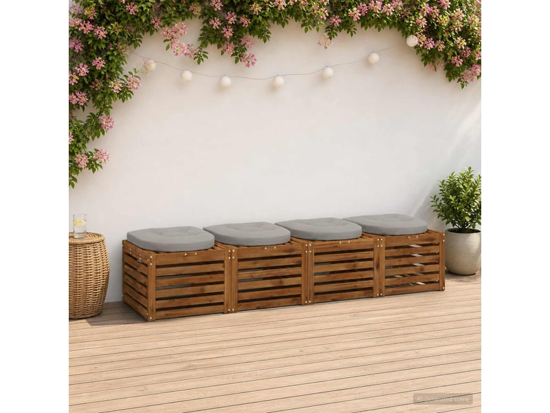  Lot de 4 coussins de siège, coussins d'assise 100 % polyester gris cf60069  - Conforama B