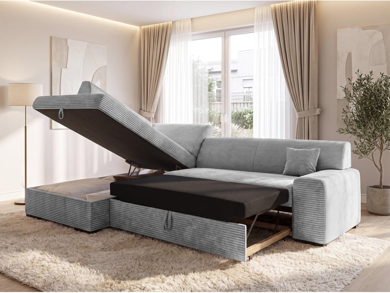 Canapé convertible lucera 260 cm avec coffre – gris clair Lucera - Conforama C